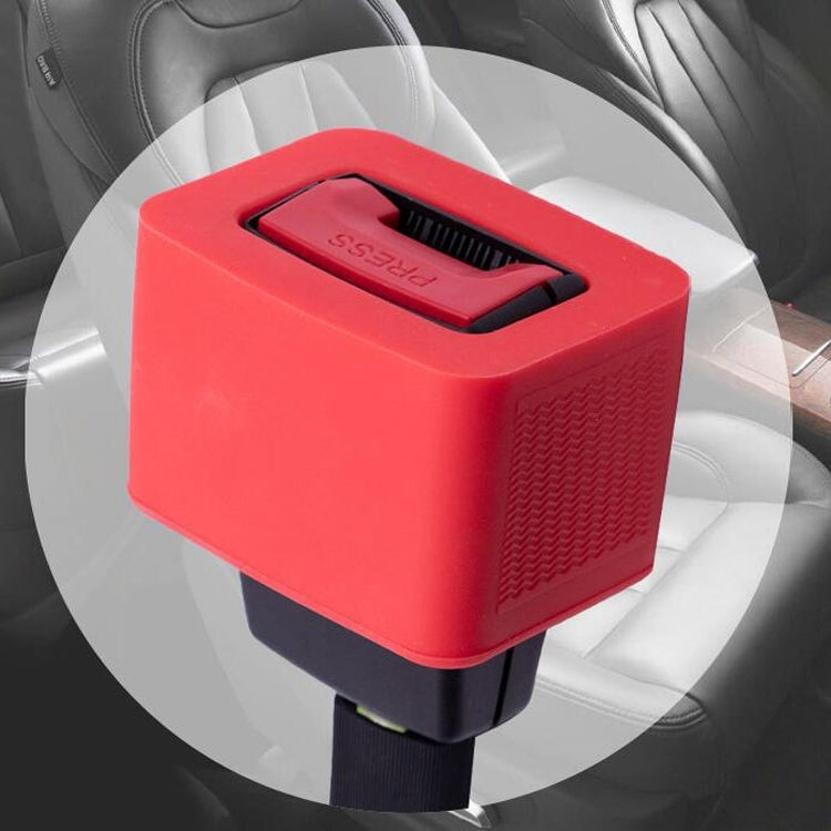 Safety Belt Holder Silicone Buckle Protective Cover(Red) by buy2fix