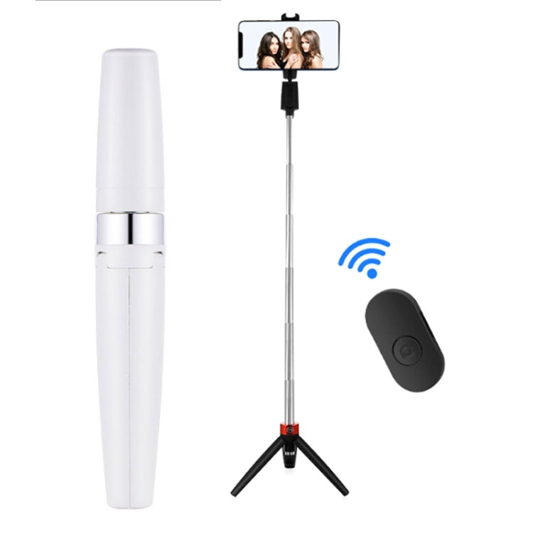 Bluetooth Selfie Stick Integrated Video Broadcasting Tripod Selfie Stick(White) - Selfie Sticks by buy2fix | Online Shopping UK | buy2fix