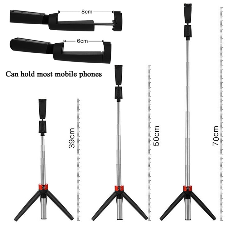 Bluetooth Selfie Stick Integrated Video Broadcasting Tripod Selfie Stick(White) - Selfie Sticks by buy2fix | Online Shopping UK | buy2fix