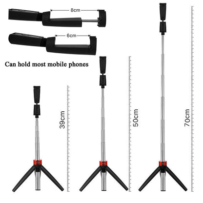 Bluetooth Selfie Stick Integrated Video Broadcasting Tripod Selfie Stick(White) - Selfie Sticks by buy2fix | Online Shopping UK | buy2fix