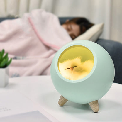 Pet Housing Bluetooth Nightlight Rechargeable Little Cat Desktop Night Light(Green) by buy2fix
