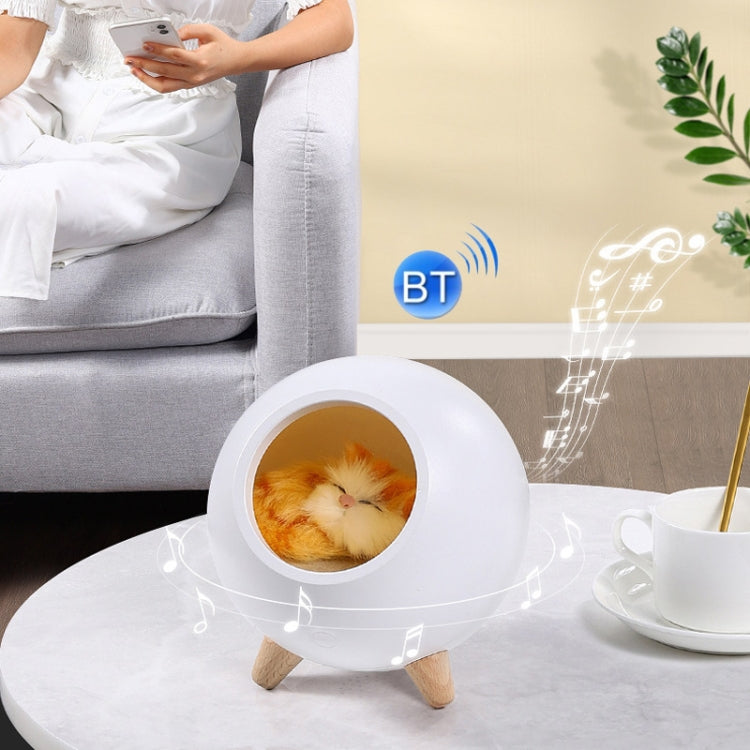 Pet Housing Bluetooth Nightlight Rechargeable Little Cat Desktop Night Light(Green) by buy2fix