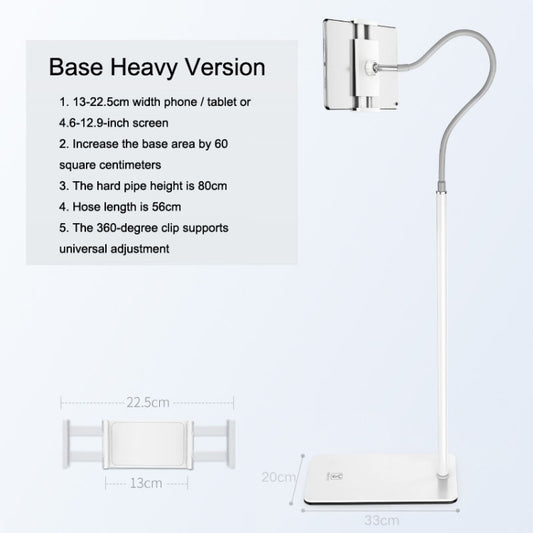 SSKY L6 Bedside Sofa Live Landing Phone Tablet Computer Bracket, Style: Base Heavy Version (White) - Lazy Bracket by SSKY | Online Shopping UK | buy2fix