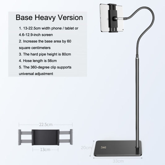 SSKY L6 Bedside Sofa Live Landing Phone Tablet Computer Bracket, Style: Base Heavy Version (Black) - Lazy Bracket by SSKY | Online Shopping UK | buy2fix