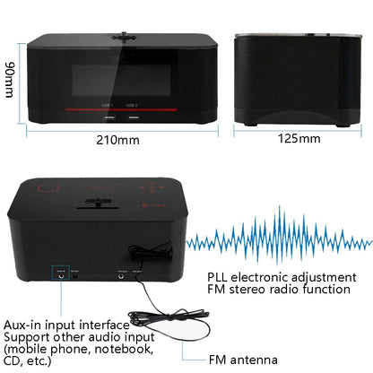 A8 Charging Base Audio NFC Bluetooth Speaker Alarm Clock, Specification: US Plug(White) - Desktop Speaker by buy2fix | Online Shopping UK | buy2fix