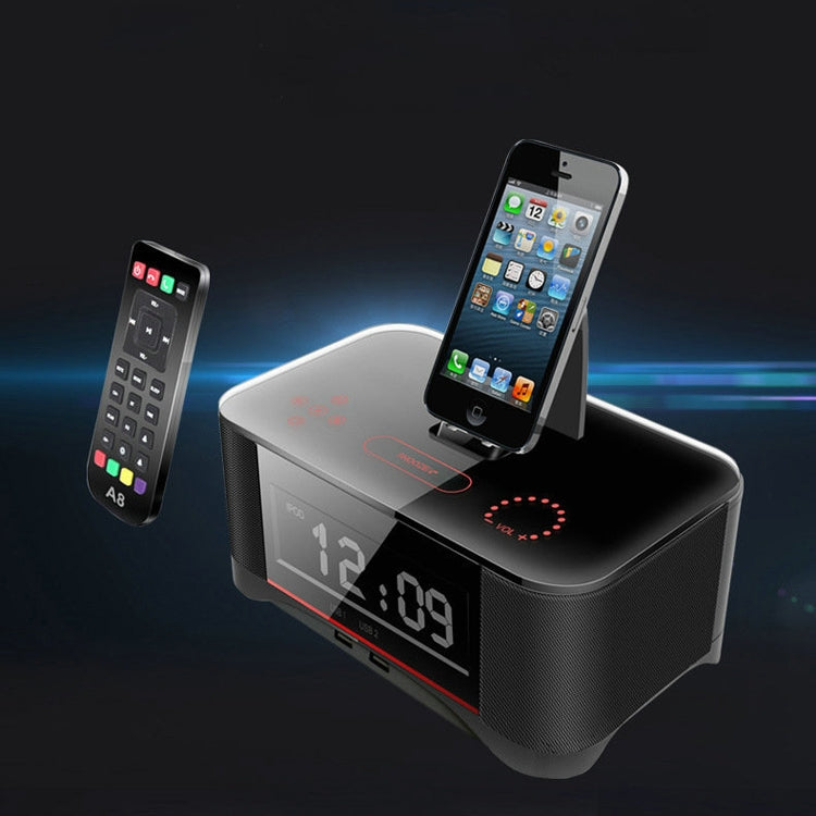 A8 Charging Base Audio NFC Bluetooth Speaker Alarm Clock, Specification: UK Plug(White) - Desktop Speaker by buy2fix | Online Shopping UK | buy2fix