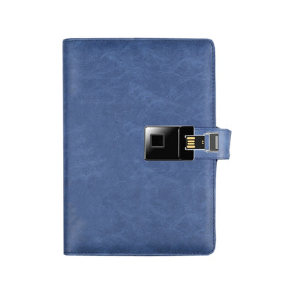 A5 Multi-Function Fingerprint Unlocking Notebook Can Record 10 Fingerprints, Specification: Fingerprint Lock + 16G U Disk(Crazy Horse Pattern  Blue) - Notebooks by buy2fix | Online Shopping UK | buy2fix