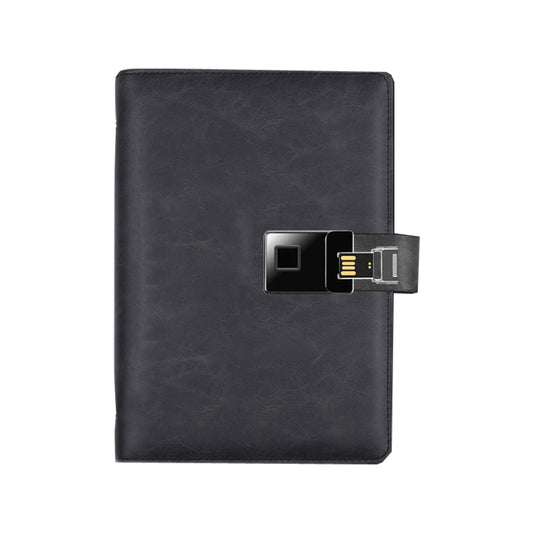 A5 Multi-Function Fingerprint Unlocking Notebook Can Record 10 Fingerprints, Specification: Only With Fingerprint Lock(Crazy Horse Pattern Black) - Notebooks by buy2fix | Online Shopping UK | buy2fix