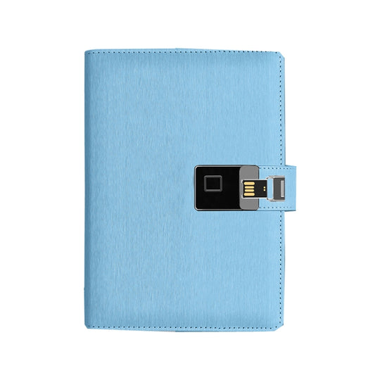 A5 Multi-Function Fingerprint Unlocking Notebook Can Record 10 Fingerprints, Specification: Only With Fingerprint Lock(Steel Wire Sky Blue)