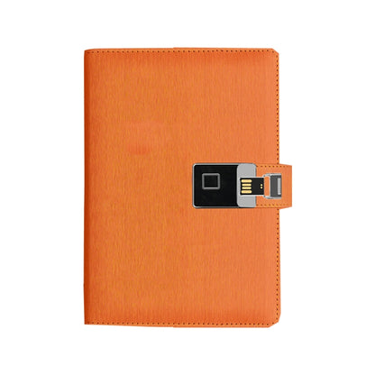 A5 Multi-Function Fingerprint Unlocking Notebook Can Record 10 Fingerprints, Specification: Only With Fingerprint Lock(Steel Wire Orange) - Notebooks by buy2fix | Online Shopping UK | buy2fix