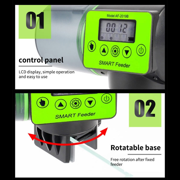 AquaBlue Fish Tank Intelligent Timing Automatic Feeder Aquarium Goldfish Feeder Large Capacity Fish Feeder,Model: AF-2019B English Version - Feeders by buy2fix | Online Shopping UK | buy2fix