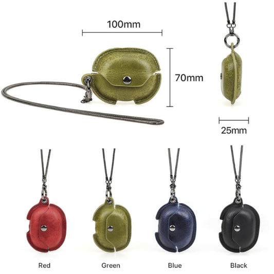 CONTACTS FAMILY CF1123B for Huawei FreeBuds Pro Leather Protective Case with Necklace Lanyard(Green) by CONTACTS FAMILY