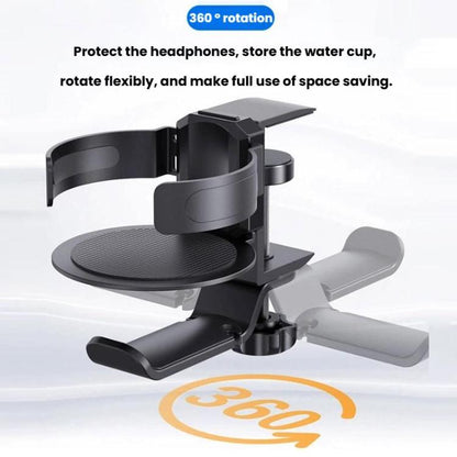 Rotating Cup Holder Headphone Holder Internet Cafe Monitor Headphone Hanger(Moonlight Silver) - Headset Stand by buy2fix | Online Shopping UK | buy2fix
