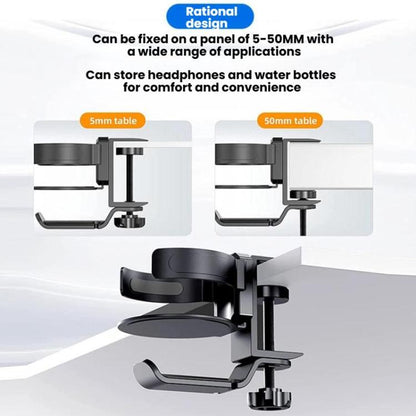 Rotating Cup Holder Headphone Holder Internet Cafe Monitor Headphone Hanger( Black) - Headset Stand by buy2fix | Online Shopping UK | buy2fix