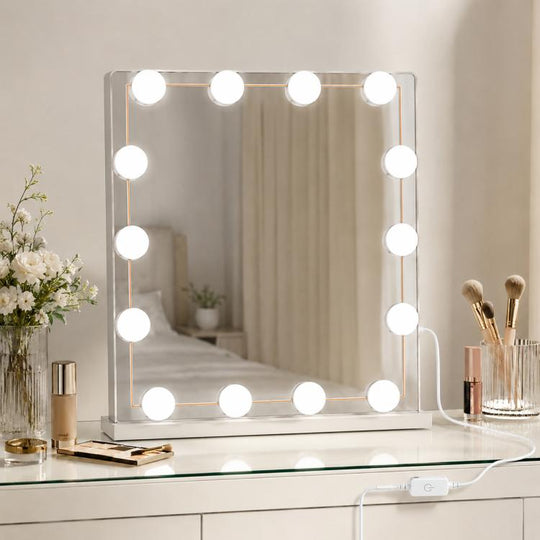 14 LEDs Mirror Front Light Dimmable Makeup Mirror USB Touch Control Light(White Light)
