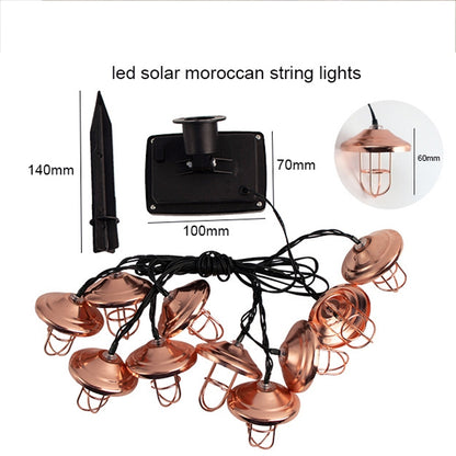 6m 20LEDs Solar Outdoor Corridor Light String IP65 Iron Festival Decoration String Lights by buy2fix