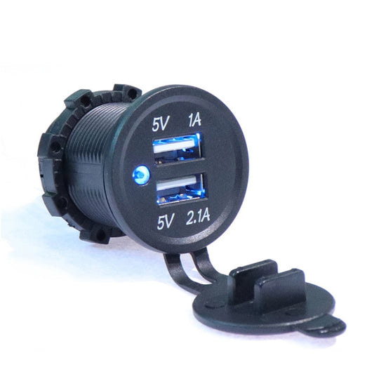 KWG-P1 Car Motorcycle Ship Modified USB Charger 5V 3.1A With Blue LED Lamp Display Waterproof And Dustproof Car Charger - DIY Modified Charger by buy2fix | Online Shopping UK | buy2fix