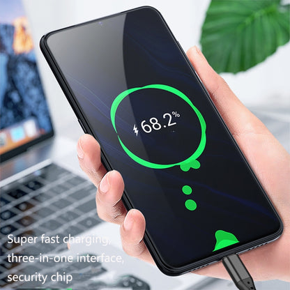 2 PCS ZZ034 USB To 8 Pin + USB-C / Type-C + Micro USB 3 In 1 Fast Charging Cable, Style: 5A Super Fast-Black by buy2fix