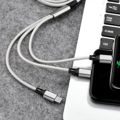 2 PCS ZZ034 USB To 8 Pin + USB-C / Type-C + Micro USB 3 In 1 Fast Charging Cable, Style: Mini-Red by buy2fix