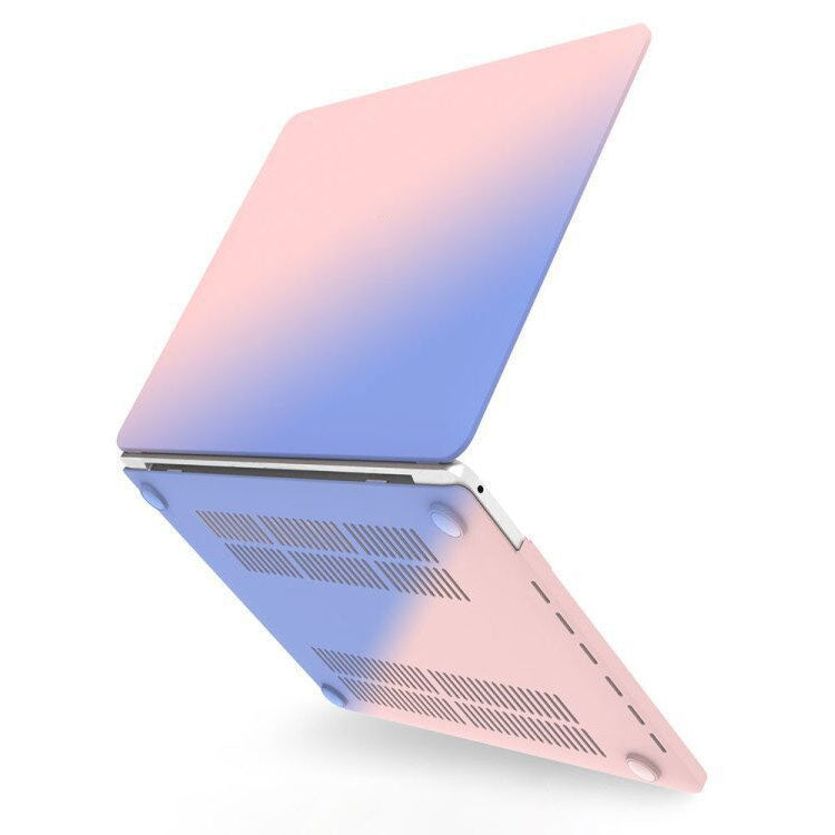 Hollow Style Cream Style Laptop Plastic Protective Case For MacBook Retina 15 A1398(Rose Pink Matching Tranquil Blue) by buy2fix