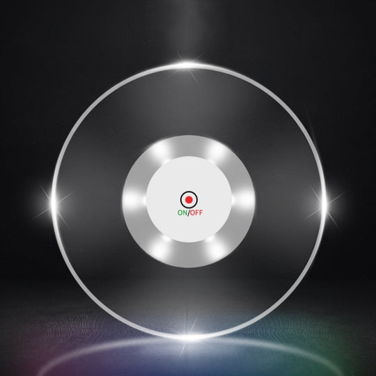 LED Flashing Coaster Bar KTV Cocktail Base Light Luminous Coaster(Upgrade Anti-slip Round White Light)