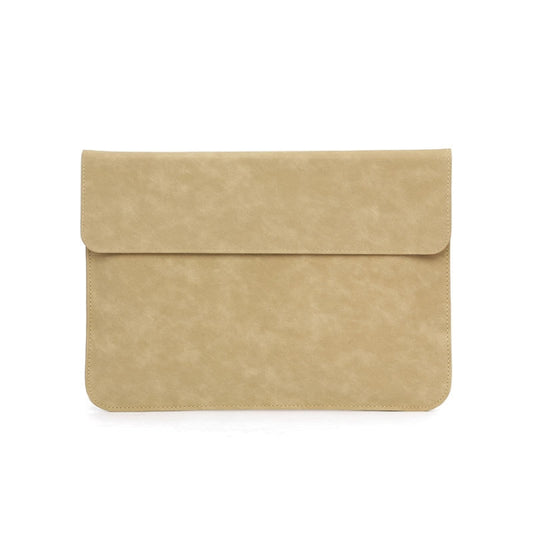 Horizontal Sheep Leather Laptop Bag For Macbook  12 Inch A1534(Liner Bag  Khaki) - Protective Bags by buy2fix | Online Shopping UK | buy2fix