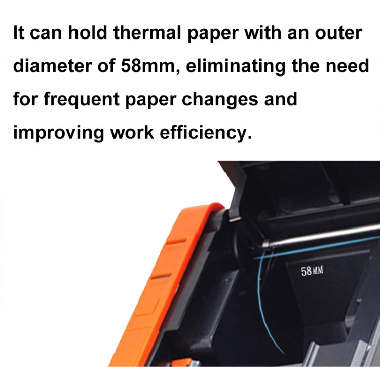 Xprinter XP-T58L 58mm Supermarket Cashier Receipt Thermal Printer, Spec: USB Port(EU Plug) - Receipt Printers by Xprinter | Online Shopping UK | buy2fix