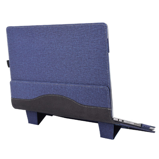 For Samsung Galaxy Book Flex 2020 15.6 inch Leather Laptop Anti-Fall Protective Case With Stand(Dark Blue) by buy2fix