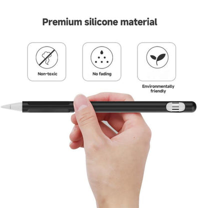 2 Sets 4 In 1 Stylus Silicone Protective Cover + Anti-Lost Rope Set For Apple Pencil 1(Ink Black) by buy2fix