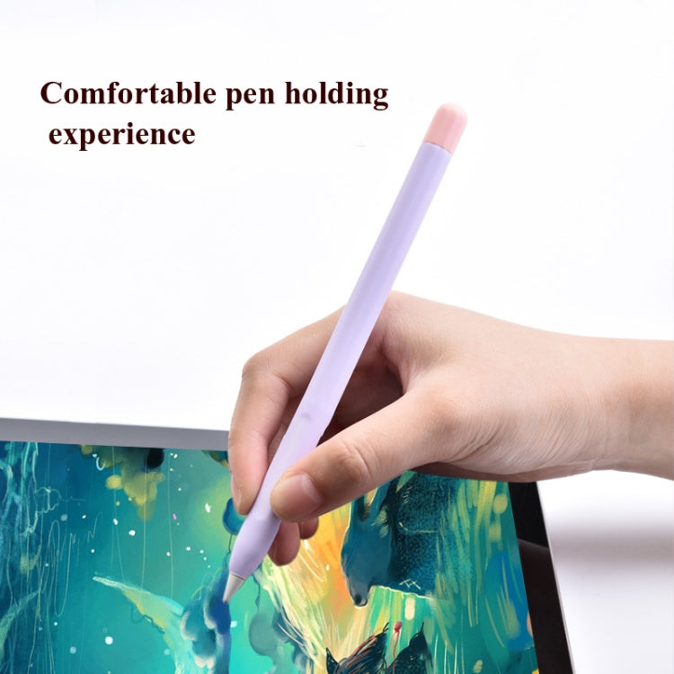 5sets 3 in 1 Stylus Silicone Protective Cover + Two-Color Pen Cap Set For Apple Pencil 2(Sky Blue) by buy2fix