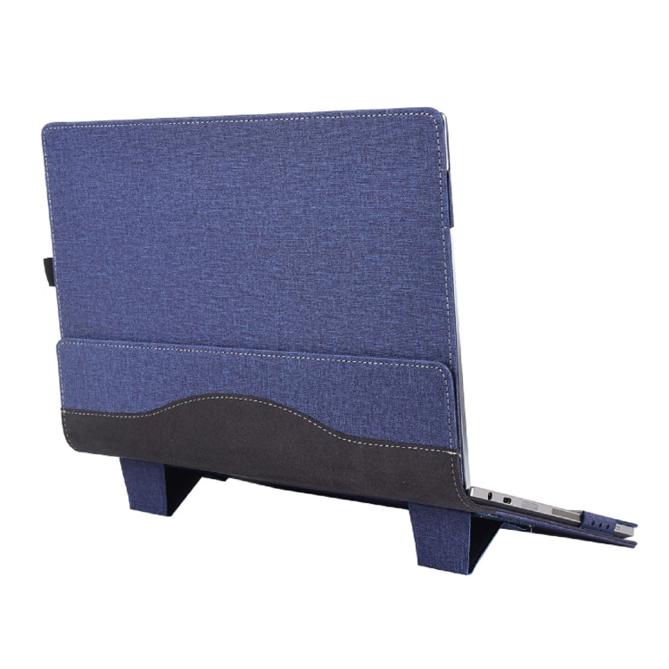 For Samsung Galaxy Book 2 360 13.3 Inch Leather Laptop Anti-Fall Protective Case With Stand(Dark Blue) by buy2fix