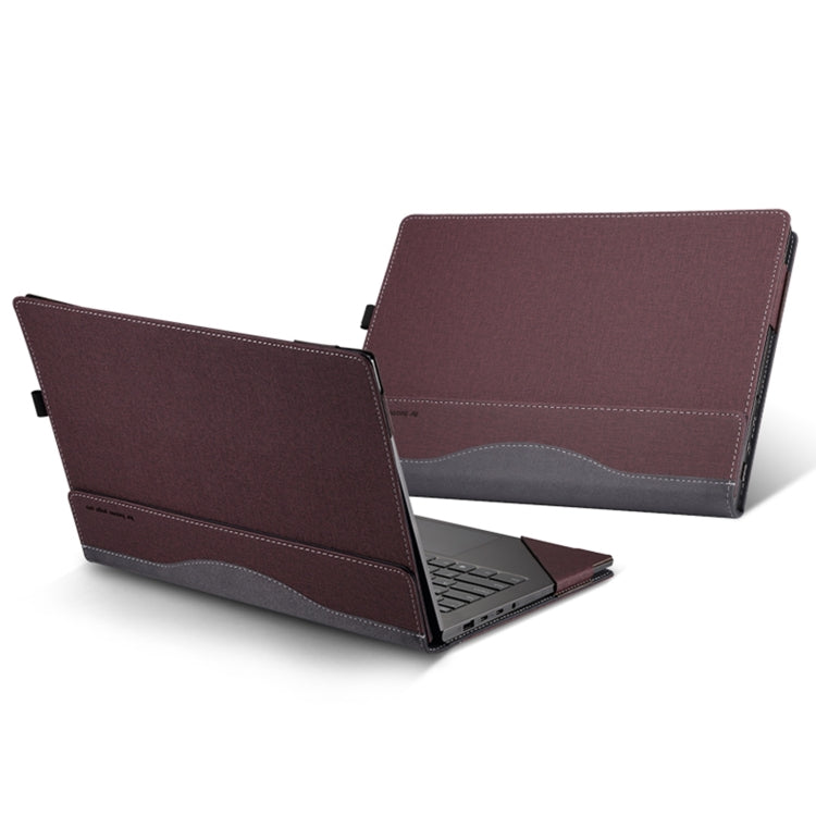 For Samsung Galaxy Book 2 Pro 360 13.3 Inch Leather Laptop Anti-Fall Protective Case With Stand(Wine Red) by buy2fix