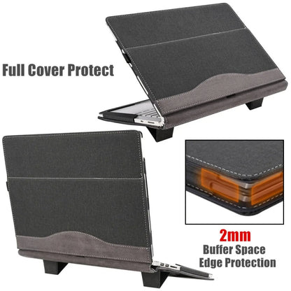 For Samsung Galaxy Book 2 360 13.3 Inch Leather Laptop Anti-Fall Protective Case With Stand(Black) by buy2fix