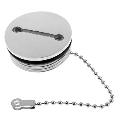 38mm Stainless Steel Boat Deck Fill Filler Replacement Cap + Chain Boat Replacement Accessories - Marine Accessories & Parts by buy2fix | Online Shopping UK | buy2fix