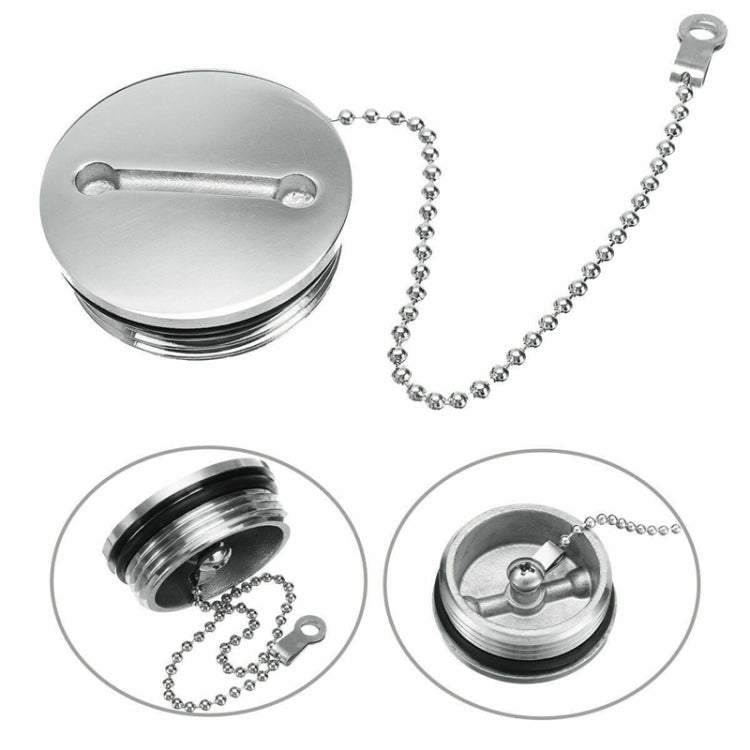 38mm Stainless Steel Boat Deck Fill Filler Replacement Cap + Chain Boat Replacement Accessories - Marine Accessories & Parts by buy2fix | Online Shopping UK | buy2fix