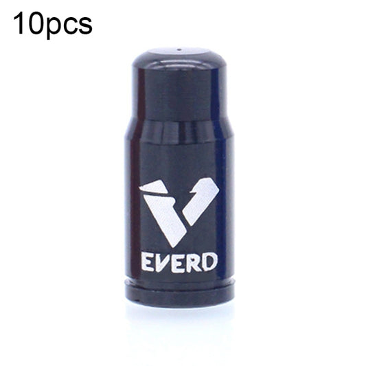 10 PCS EVERD ZH419 Mountain Road Bike Aluminum Alloy Air Mouth Cap Car Tire Dust Door Cover, Colour: Presta (Black) - Tire Valve Caps by buy2fix | Online Shopping UK | buy2fix