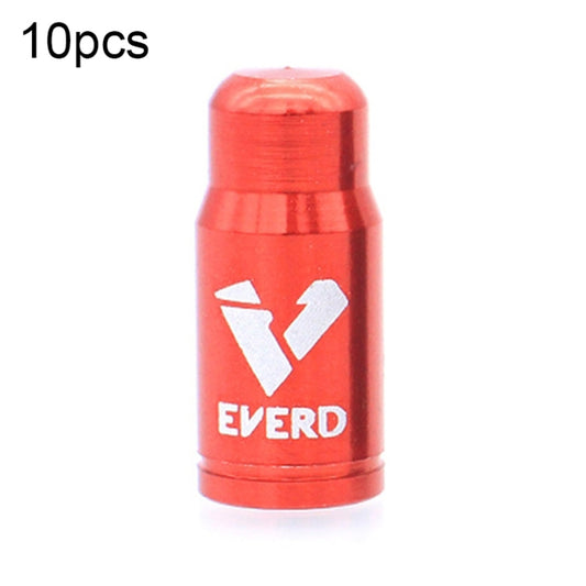 10 PCS EVERD ZH419 Mountain Road Bike Aluminum Alloy Air Mouth Cap Car Tire Dust Door Cover, Colour: Presta (Red) - Tire Valve Caps by buy2fix | Online Shopping UK | buy2fix