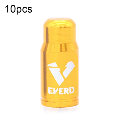 10 PCS EVERD ZH419 Mountain Road Bike Aluminum Alloy Air Mouth Cap Car Tire Dust Door Cover, Colour: Presta (Gold) - Tire Valve Caps by buy2fix | Online Shopping UK | buy2fix