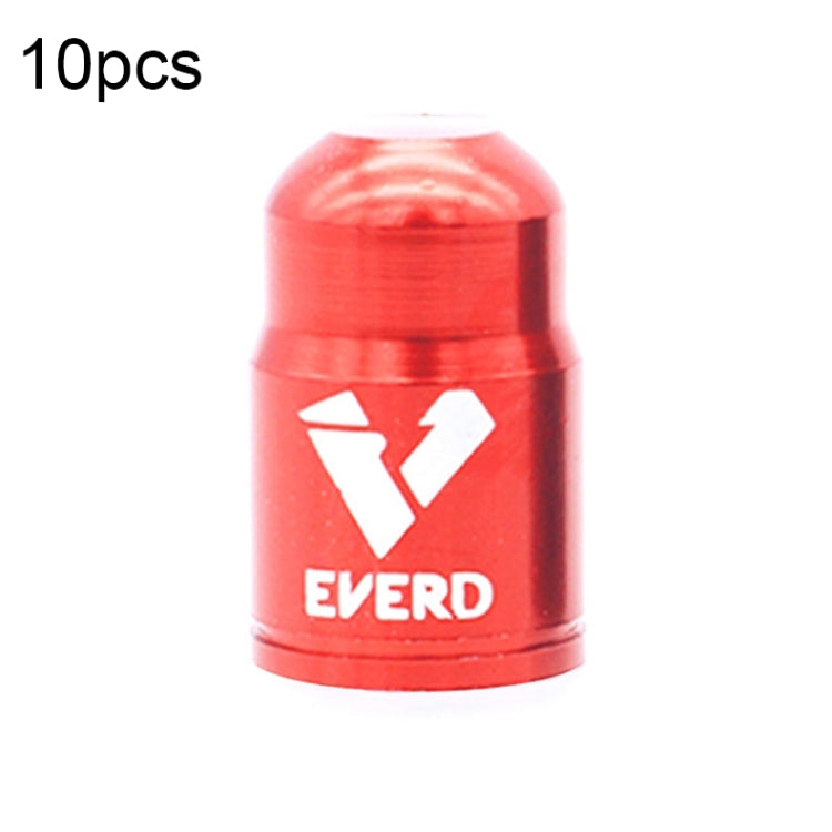 10 PCS EVERD ZH419 Mountain Road Bike Aluminum Alloy Air Mouth Cap Car Tire Dust Door Cover, Colour: Schrader (Red) - Tire Valve Caps by buy2fix | Online Shopping UK | buy2fix