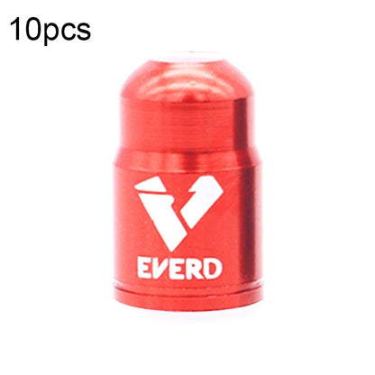 10 PCS EVERD ZH419 Mountain Road Bike Aluminum Alloy Air Mouth Cap Car Tire Dust Door Cover, Colour: Schrader (Red) - Tire Valve Caps by buy2fix | Online Shopping UK | buy2fix