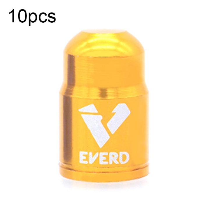 10 PCS EVERD ZH419 Mountain Road Bike Aluminum Alloy Air Mouth Cap Car Tire Dust Door Cover, Colour: Schrader (Gold) - Tire Valve Caps by buy2fix | Online Shopping UK | buy2fix