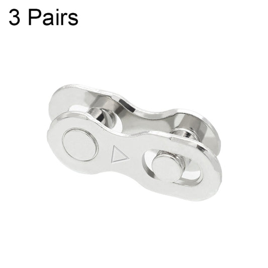 3 Pairs 6/7/8 Speed (Silver) ZH405 Mountain Road Bicycle Chain Magic Buckle Chain Quick Release Buckle - Bicycle Chains & Rounds by buy2fix | Online Shopping UK | buy2fix
