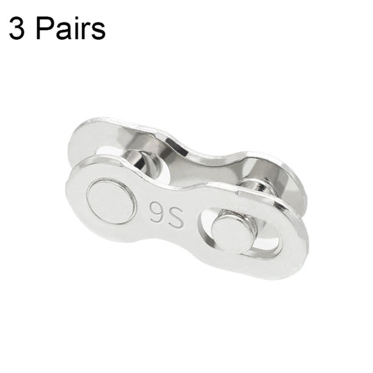 3 Pairs 9 Speed (Silver) ZH405 Mountain Road Bicycle Chain Magic Buckle Chain Quick Release Buckle - Bicycle Chains & Rounds by buy2fix | Online Shopping UK | buy2fix