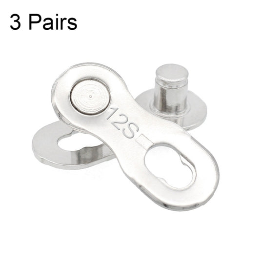 3 Pairs 12 Speed (Silver) ZH405 Mountain Road Bicycle Chain Magic Buckle Chain Quick Release Buckle - Bicycle Chains & Rounds by buy2fix | Online Shopping UK | buy2fix