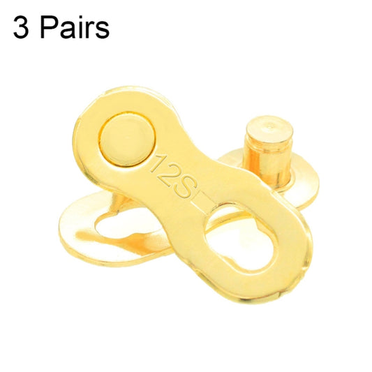 3 Pairs 12 Speed (Gold) ZH405 Mountain Road Bicycle Chain Magic Buckle Chain Quick Release Buckle - Bicycle Chains & Rounds by buy2fix | Online Shopping UK | buy2fix
