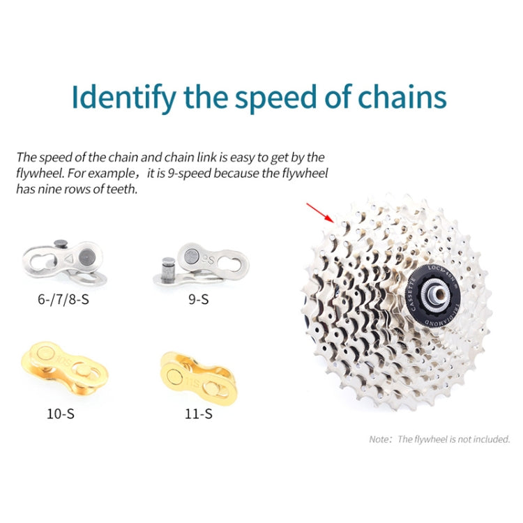 3 Pairs 12 Speed (Gold) ZH405 Mountain Road Bicycle Chain Magic Buckle Chain Quick Release Buckle - Bicycle Chains & Rounds by buy2fix | Online Shopping UK | buy2fix