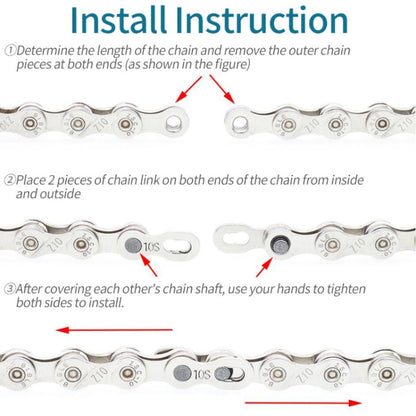 3 Pairs 12 Speed (Gold) ZH405 Mountain Road Bicycle Chain Magic Buckle Chain Quick Release Buckle - Bicycle Chains & Rounds by buy2fix | Online Shopping UK | buy2fix