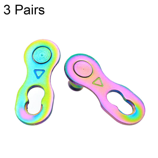 3 Pairs 6/7/8 Speed (Colorful) ZH405 Mountain Road Bicycle Chain Magic Buckle Chain Quick Release Buckle - Bicycle Chains & Rounds by buy2fix | Online Shopping UK | buy2fix