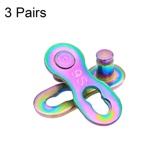 3 Pairs 9 Speed (Colorful) ZH405 Mountain Road Bicycle Chain Magic Buckle Chain Quick Release Buckle - Bicycle Chains & Rounds by buy2fix | Online Shopping UK | buy2fix