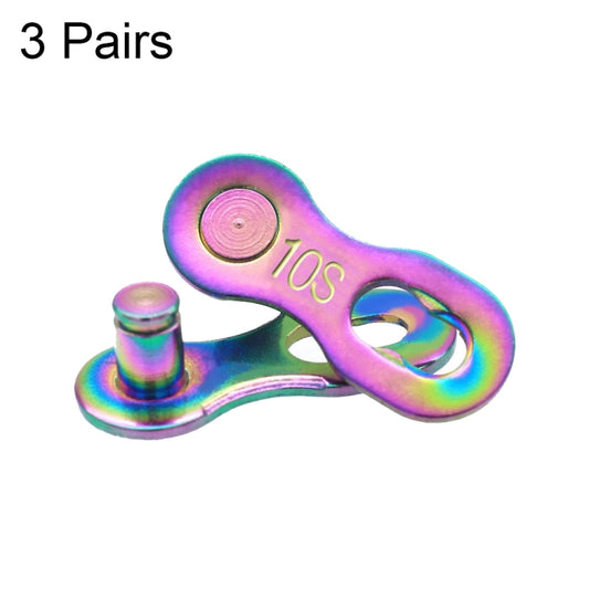 3 Pairs 10 Speed (Colorful) ZH405 Mountain Road Bicycle Chain Magic Buckle Chain Quick Release Buckle - Bicycle Chains & Rounds by buy2fix | Online Shopping UK | buy2fix